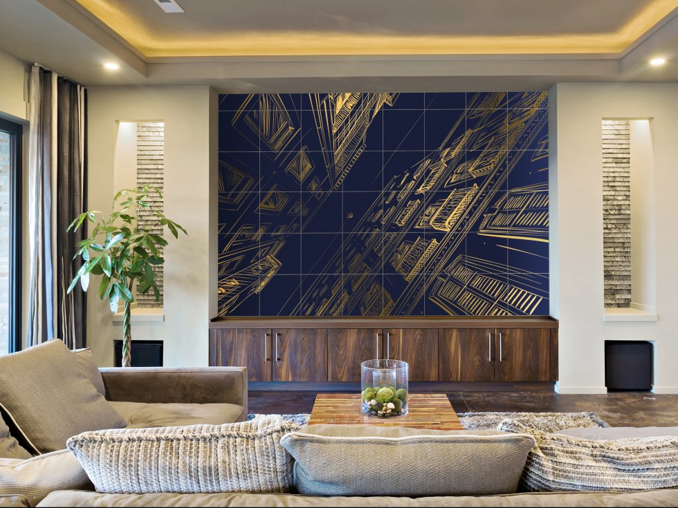 airtiles-mural-skyfall-deep-sea-blue-on-gold-aluminum