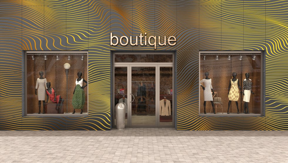 airtiles-outdoor-retail-cladding-custom-made-design-dark-grey-on-gold-aluminum